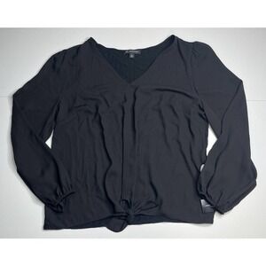 NEW INC International Concepts Long Sleeve Blouse Size XL Women’s Black